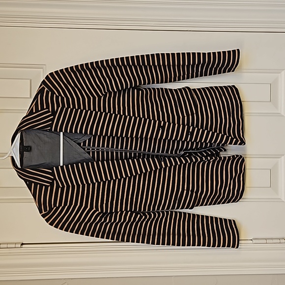 EUC J.Crew Maritime Striped Knit Blazer in Black and Tan, sz Small - Picture 8 of 8